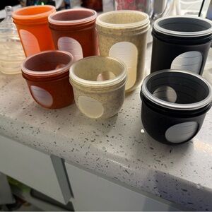 Set of Colorful Boon Bottles and Accessories